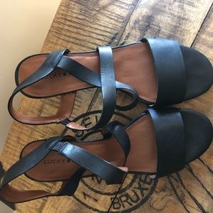 Lucky Brand Black Leather Sandals